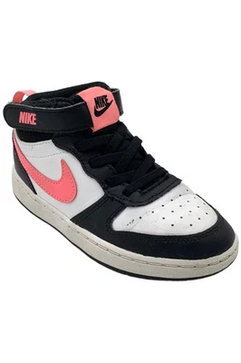 Tênis Nike infantil menina Court Borough médio 2 rosa/preto/branco - Imagem 1 de 3
