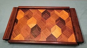 Bandeja de madera para servir Don S. Zapatero diseño parquet sinal México palo de rosa - Imagen 1 de 18