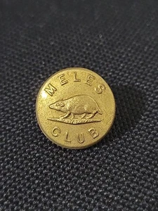 Antique Meles Club Brass Button Firmin & Sons London Badger Design U.K. - Foto 1 di 8