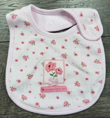 Bebê Menina Novo sem etiquetas Vintage Carter's Pano Rosa Terry Mamãe Menina Babador - Imagem 1 de 2