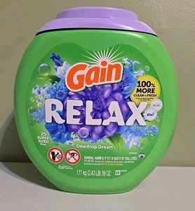 Gain Relax Laundry Pods, Dewdrop Dream, 25 Super-Sized Count W Oxi & Febreze - Picture 1 of 2