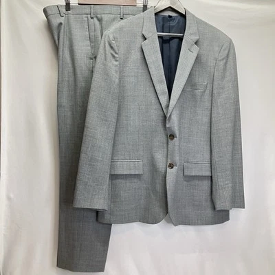 J Crew Mens Lt Gray Voyager Thompson Slim Fit 2 Piece 100% Wool 38x32 Suit 46R - Image 1 of 4