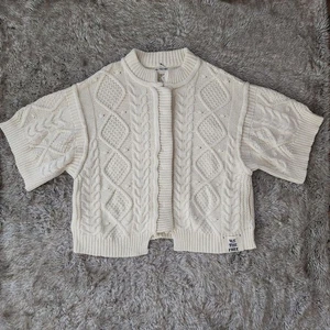 Free People We The Free Short Sleeve Cardigan Vanilla Ice Cream Women's Small - Picture 1 of 10