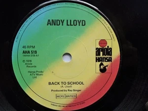 Andy Lloyd Back To School 7" Ariola AHA519 EX 1978 Back To School/It's Up To You - Picture 1 of 5