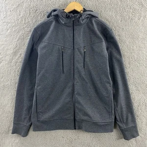 Banana Republic Tech Hoodie Jacket Mens XL Gray Stretch Athleisure Zip Up Hooded - Picture 1 of 14