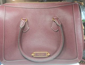 NEU MIT ETIKETT KATE SPADE Gramercy Cordovan Kiesel Leder oberer Griff/Schultergurt - Bild 1 von 8