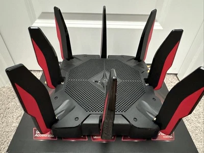 TP-LINK Archer AX11000 Tri-Band Wi-Fi 6 Gaming Router - Black/Red with box - Image 1 of 4