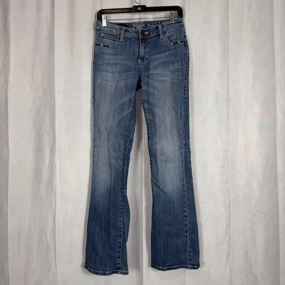Rock 47 by Wrangler Jeans Women Size 3/4 X 34 Low Rise Y2K Cowgirl Rhinestones - Image 1 of 4