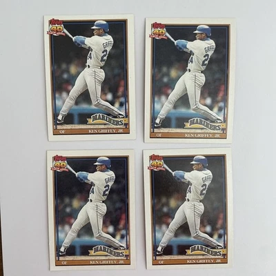 1991 Topps #790 Ken Griffey ¡Lote de tarjetas de 4 mlb! ¡Marineros HOF! Tarjetas de béisbol vintage Foto 1 de 4