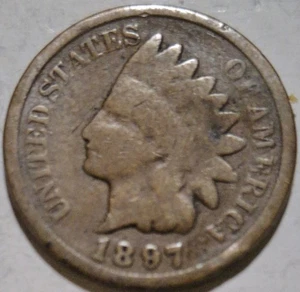 1897 Indian Head Cent (2) - Picture 1 of 2