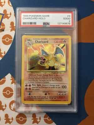 Pokémon TCG Charizard 1999 Base Set Holo Rare Card 4/102 PSA 2 - Image 1 of 2