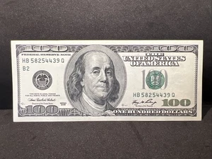 Series 2006 US One Hundred Dollar Bill Note $100 New York HB 58254439 Q - Picture 1 of 5