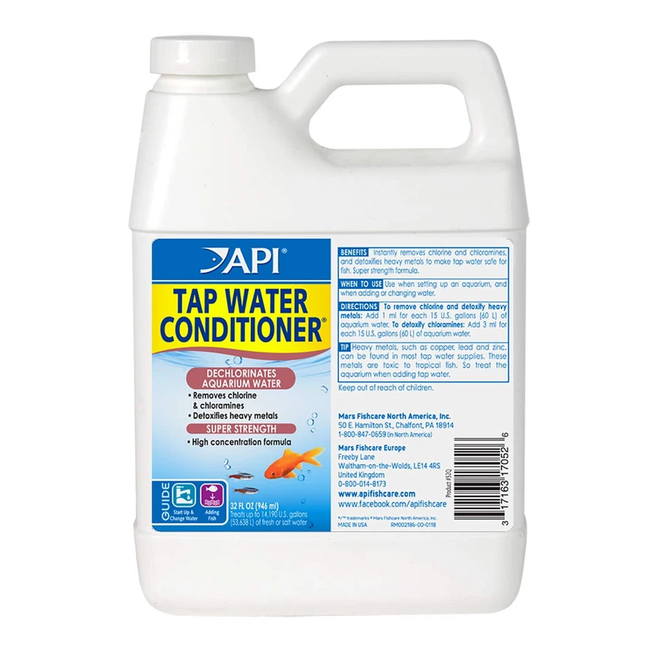 API Tap Water Conditioner 32 Ounce Multi Colored Aquarium Water Treatment - Image 1 of 4