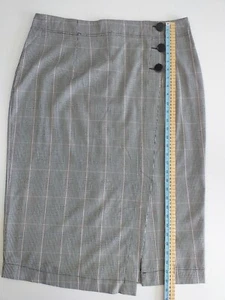 Marks and Spencer Skirt Size 18 Long L31 Black White Pink Check Good Condition - Picture 1 of 13