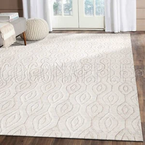 CHLOE IKAT ALFOMBRA DE PISO MODERNA DE LANA TEXTURIZADA BLANCA (L) 190x280cm **ENTREGA GRATUITA** - Imagen 1 de 5