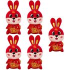  5 Pieces Year of The Rabbit Dolls Stuffed Plush New Decoration Kids Gift Toy
