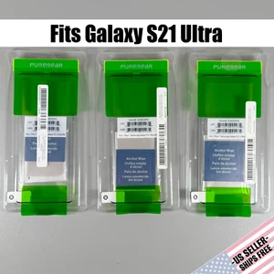 Pure Gear Screen Protectors for Samsung Galaxy S21 ULTRA - 3x HD Clear Glass - Picture 1 of 10