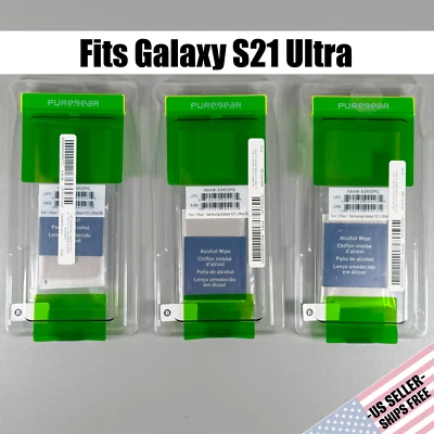 Pure Gear Screen Protectors for Samsung Galaxy S21 ULTRA - 3x HD Clear Glass - Image 1 of 4