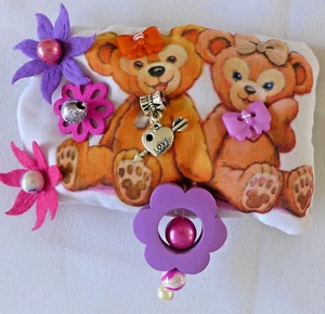 Handmade Brooch Pin Fabric Beads One Of A Kind Embelishment Gift From Artist - Picture 1 of 12