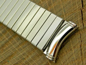 Vintage Kreisler Unused Stainless Watch Band Expansion NOS Curved Lug 19mm Mens - Picture 1 of 4