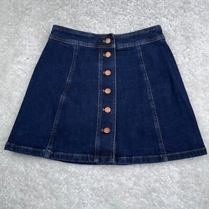 Madewell A-line Button Front Denim Mini Skirt Womens 2 - Picture 1 of 6