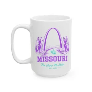 Missouri Bear Ceramic Mug - Colorful Wildlife Coffee Cup, Nature Lover [...] - Picture 1 of 9