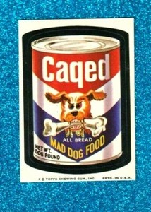 1974 Wacky Packages Original 7th Series *CAGED DOG FOOD* Sticker Card
