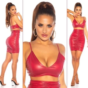Sexy Top/Bustier Koucla Wetlook Talla M Burdeos - Imagen 1 de 9