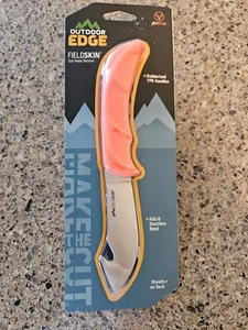 Outdoor Edge FIELDSKIN Gut-Hook Skinner w/ Sheath- 420J2 Stainless Steel Knife - Picture 1 of 7