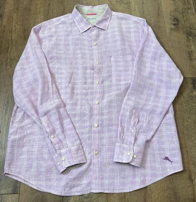 Tommy Bahama Men’s Linen Shirt XL Purple Lavender Long Sleeve Preppy Resort Wear - Image 1 of 4