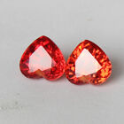 Natürlich Orange Saphir Padparadscha 14.50 Karat Paar Herz Zertifiziert Juwelen