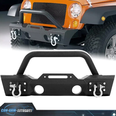 Front Bumper Stubby Assembly W/Winch Plate For 2007-2018 Wrangler JK Unlimited Foto 1 de 4