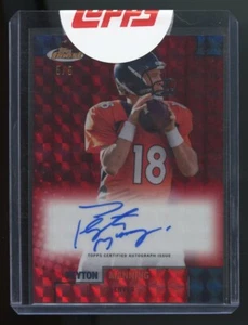 2024 Topps Finest Peyton Manning Auto Red Geometric Refractor /5 Denver Broncos - Picture 1 of 2