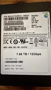 Disque SSD d'entreprise 7,68 To Netapp x319a série PM1633a 12 Go/s SAS 2,5" MZILS7T6HMLS - Photo 1/2
