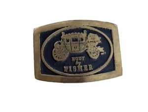 Vintage Messing Fischer Körper Gürtelschnalle. Body von Fisher. - Bild 1 von 2