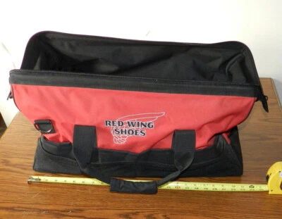 Red Wing Shoes Canvas Tote Bag Duffle Wire Rim Large Travel Bag Used - Image 1 of 4