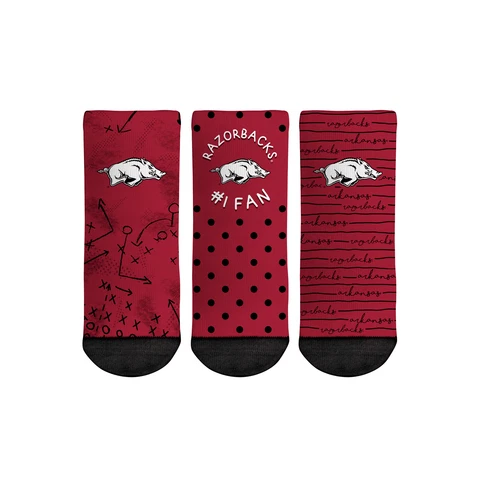 Toddler Rock Em Socks Arkansas Razorbacks #1 Fan 3-Pack Crew Socks Set Cover