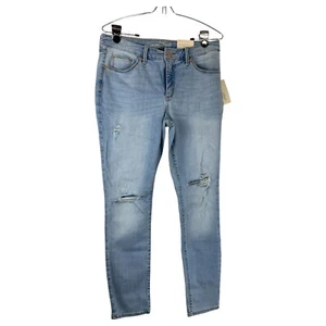 Universal Thread Distressed Mid Rise Curvy Skinny Leg Jeans Women's 8 Blue Denim - Picture 1 of 20
