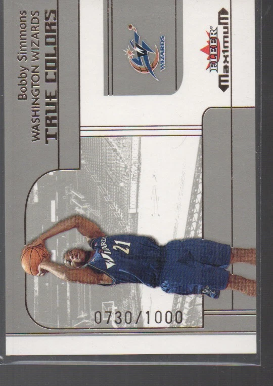 BOBBY SIMMONS 2001-02 FLEER MAXIMUM ROOKIE CARD #206 /1000 - Image 1 of 1