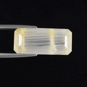 15.23 ct RARE HUGE " UNTREATED RUTILATED NATURAL TOPAZ OCTAGON See Vdo 6133 N1 - Picture 1 of 2