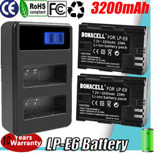 3200mAh LP-E6 Battery Or LCD Dual Charger For Canon EOS 70D 60D 5D 60Da Mark II