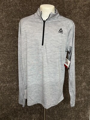 Camisa Reebok Trail M Golf Hombre Gris 1/4 Cremallera Cuello Pullover Manga Larga  Foto 1 de 4