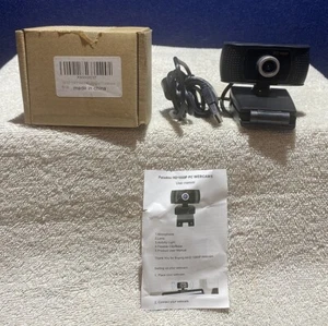 HD 1080P USB Webcam W/Microphone Activity Light & Flexible Clip Base - Picture 1 of 6