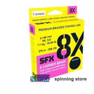 SUFIX SFX 270 MT 0.148 MM HOT YELLOW TRECCIATO 8 FILI PREMIUM BRAIDED LINE SPINN - Foto 1 di 1