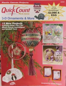 Needlecraft Shop QUICK COUNT PLASTIC CANVAS Ornaments 3-D Globe Egg Pattern Book - Picture 1 of 4