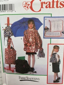 Simplicity Crafts Sewing Pattern 9754 Child's Poncho, Backpacks, Bags Ages 3-8 - Picture 1 of 2