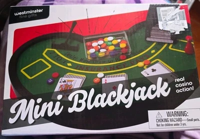 Blackjack Table Card Mini Game Set w/Accessories New Mini Poker Table GA1 - Image 1 of 4