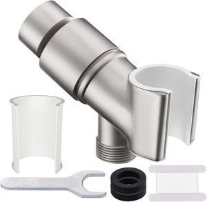 Ganzmetall Handbrause Duschkopf Halter - Verstellbare Messinghalterung mit Nickel - Bild 1 von 5