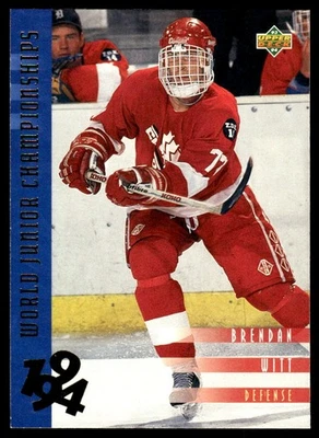 1993-94 Upper Deck #544 Brendan Witt Canada Rookie Hockey Card - Image 1 of 2