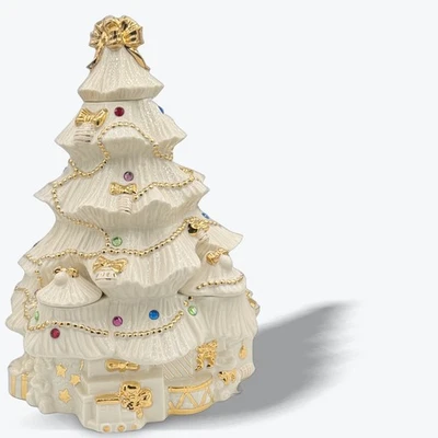 Colección Chimenea Árbol Navidad Porcelana Lenox Oro 24K Coleccionable 12 pulgadas Foto 1 de 4